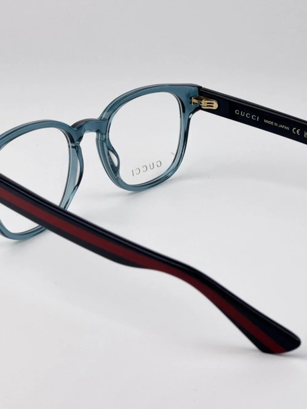 Gucci GG0927O 006 Square Eyeglasses Transparent Blue NEW AUTHENTIC
